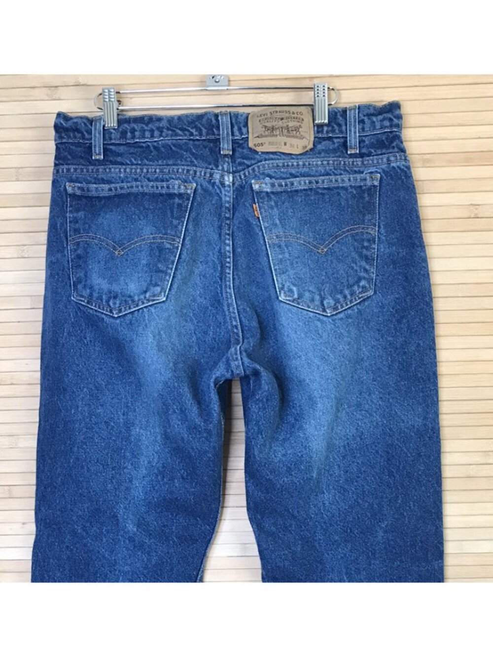 VTG Levis 505 Orange Tab 90s Denim Jeans 36x30 (act 34x30) Regular Fit Straight - Picture 5 of 12